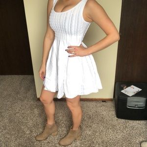 White body con skater dress